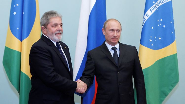 Lula und Putin bei einem Treffen in Moskau 2010.