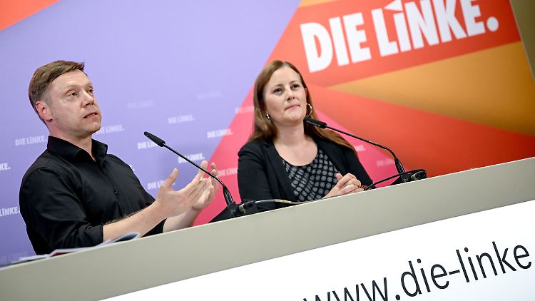 Parteichef Schirdewan (l.) soll die Liste für die Europawahl anführen.