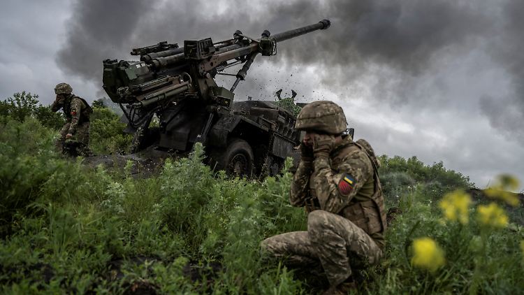 Ukrainische Soldaten im Raum Awdijiwka.