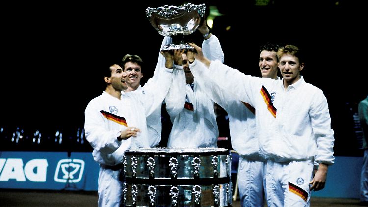Der Davis Cup hat auch in Deutschland eine große Tradition, wie nicht zuletzt dieses Bild nach dem Sieg 1988 beweist.