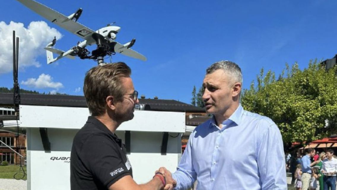 Klitschko bei dem Treffen in Deutschland.
