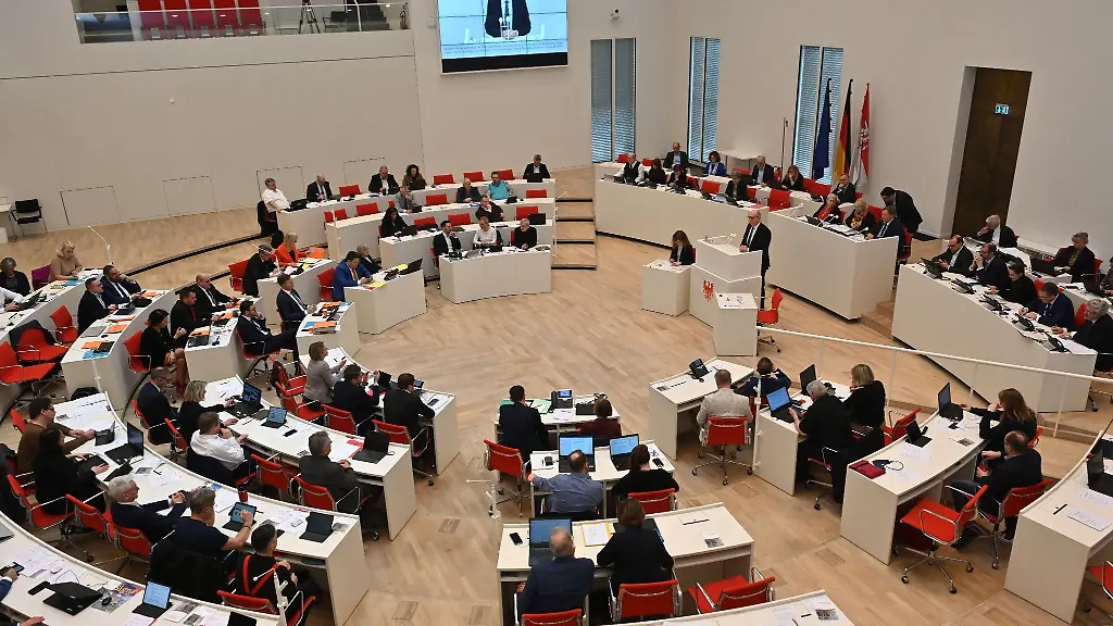 Die-Abgeordneten-diskutieren-waehrend-einer-Sitzung-des-Landtages-in-Brandenburg