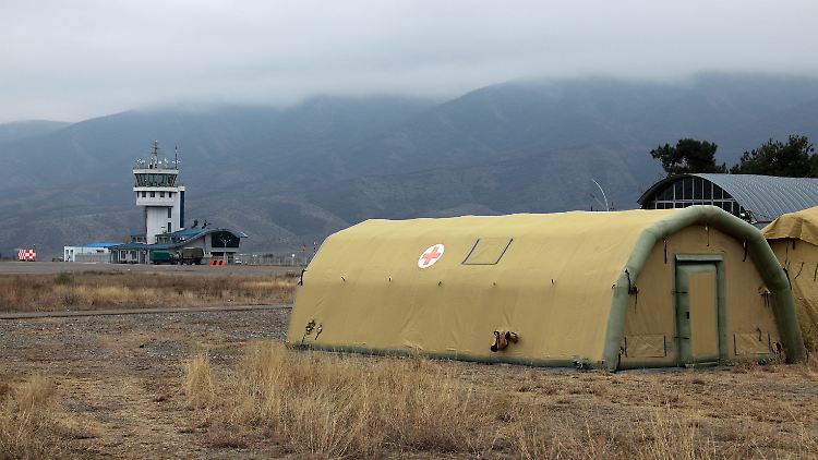 Der Flughafen Stepanakert, auf dem russische Friedenstruppen stationiert sind.