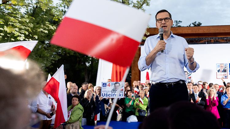 Der polnische Ministerpräsident Morawiecki bei einer Wahlkampfveranstaltung Anfang der Woche.