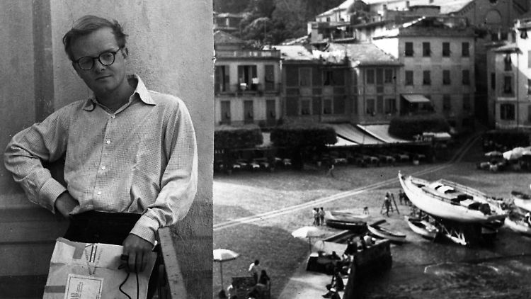 Der US-Schriftsteller Truman Capote bei einem Aufenthalt in den frühen 1950er-Jahren im italienischen Portofino.