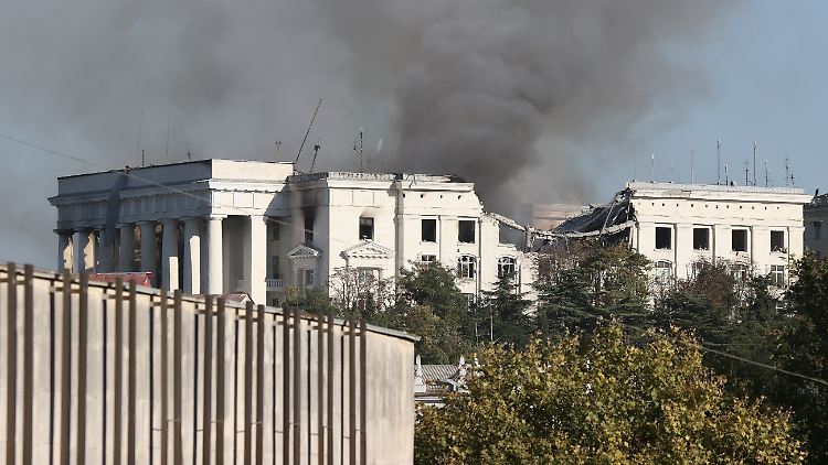 Das Hauptquartier der russischen Schwarzmeerflotte wurde bei dem Angriff schwer beschädigt. 