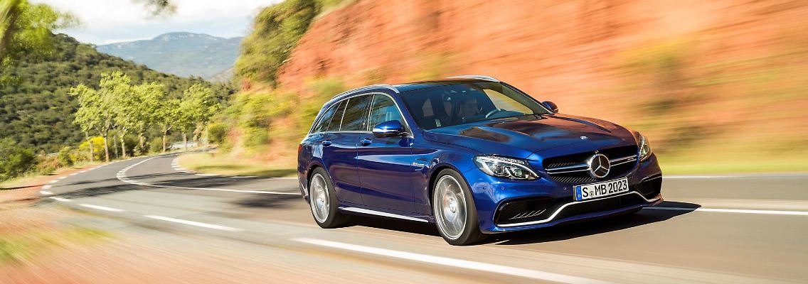 Stuttgarter Sause: Die Mercedes C-Klasse gibt es wie dieses T-Modell auch in besonders sportlichen AMG-Versionen.jpg