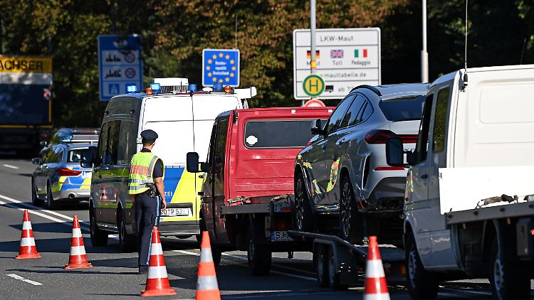Kontrolle der Bayerischen Grenzpolizei bei Freilassing.