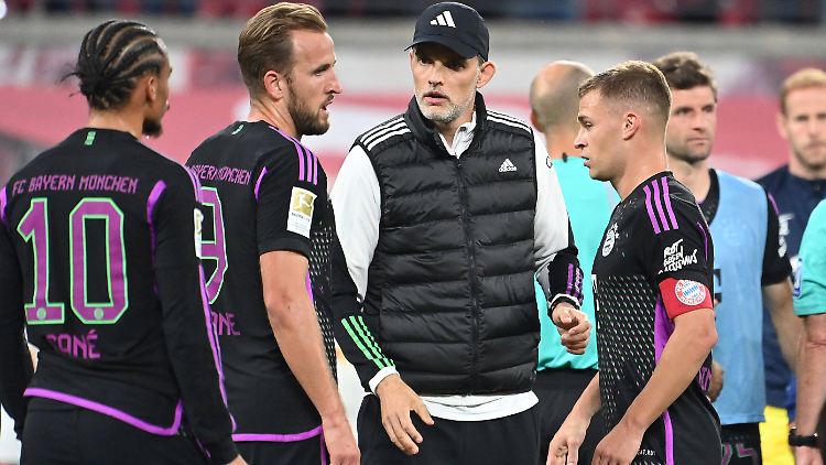 Tuchel mit Kane und Kimmich.