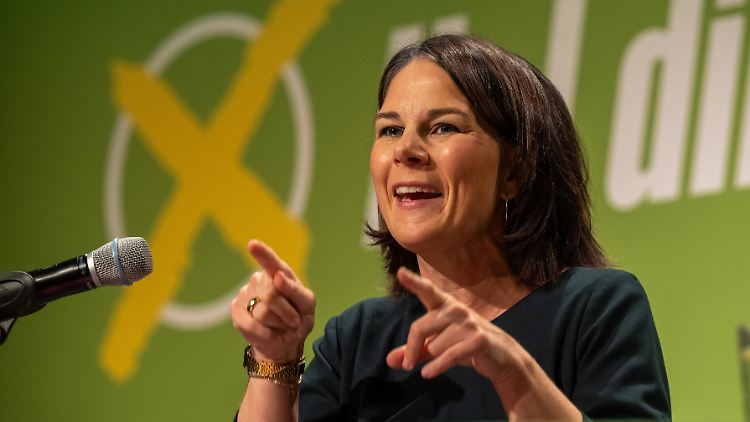 Die Mitglieder der Grünen sollen sich von Hass und Hetze nicht "kirre" machen lassen, sagt Baerbock.