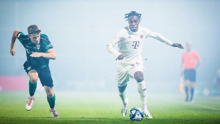 Mathys Tel beim Erstrundensieg in Münster. 