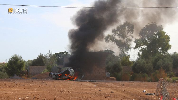 Rauch steigt nach einem angeblichen türkischen Angriff auf das syrische Hasaka auf. 