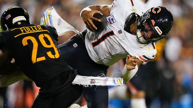 Justin Fields (Nummer 1) erlebte endlich mal wieder einen guten NFL-Abend.