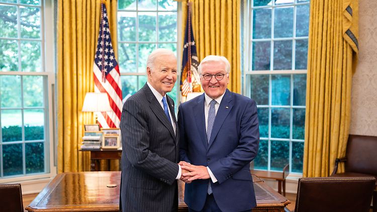 Sein erster Besuch in Washington: Bundespräsident Steinmeier trifft US-Präsident Biden im Weißen Haus. 