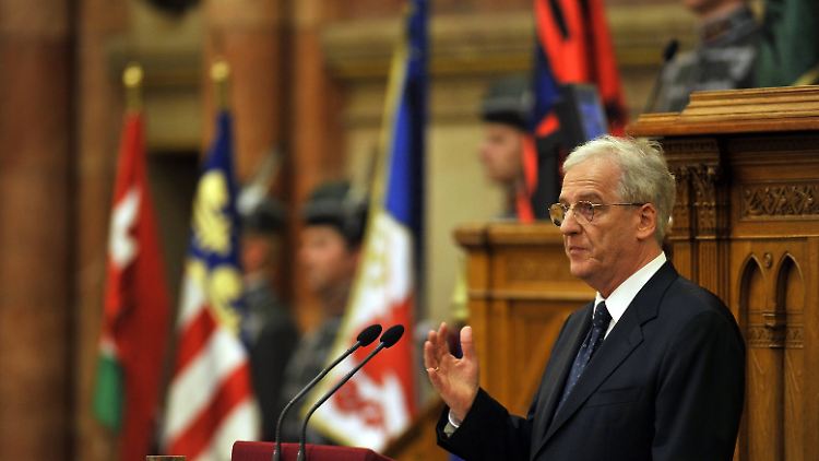 Laszlo Solyom im ungarischen Parlament im Jahr 2010.