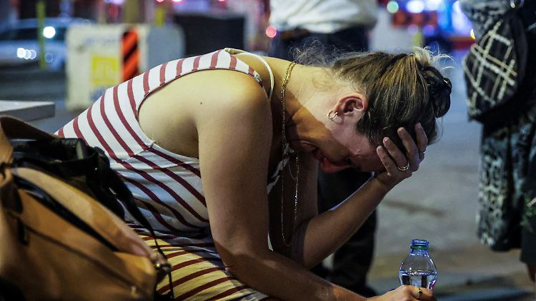 Am Samstag in Tel Aviv, nach dem Einschlag einer Rakete aus dem Gazastreifen.