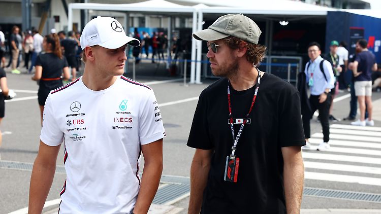 Sebastian Vettel, hier mit Mick Schumacher, ist immer wieder Gast der Formel 1. 