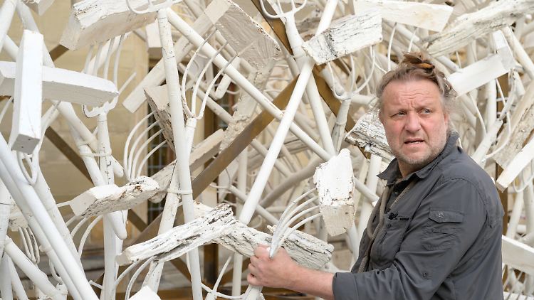 "Freiheitliches Denken ist mir wichtig." Volker-Johannes Trieb setzt mit seiner Kunst gerne Protestzeichen.
