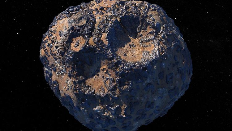 Eine grafische Darstellung zeigt den Asteroiden "(16) Psyche" - denn es war der 16. Asteroid, der 1852 entdeckt wurde.