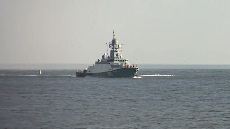Eine Bujan-M-Korvette patrouilliert in der Ostsee.