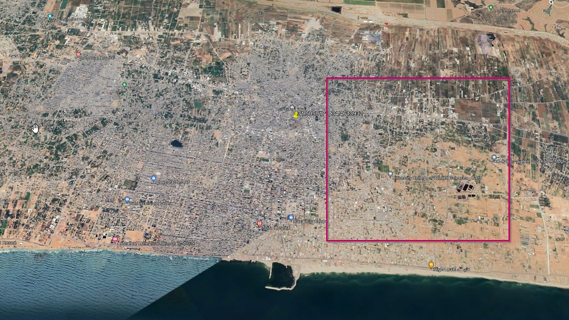 Aus diesem Gebiet im Gazastreifen dürfte die Rakete abgefeuert worden sein, die für die Explosion am Al-Ahli-Krankenhaus sorgte.