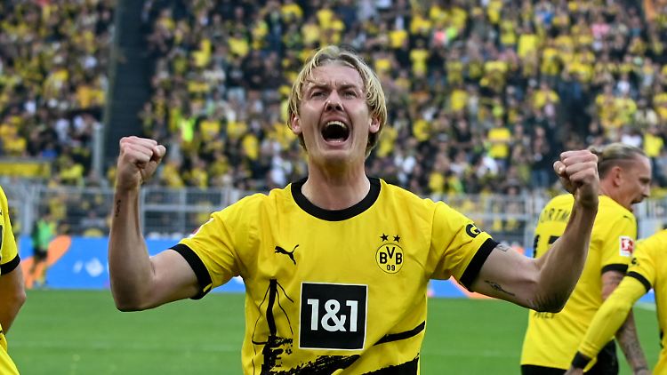 Julian Brandt nach seinem Treffer gegen Union Berlin Anfang Oktober.