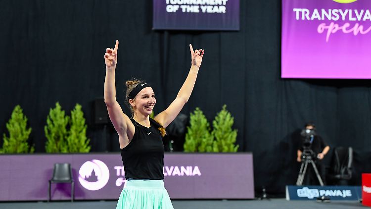 Tamara Korpatsch nach ihrem Sieg im Finale von Cluj-Napoca.