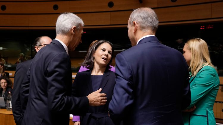 Nach Ansicht von Bundesaußenministerin Baerbock (M.) kann es Frieden nur geben, "wenn der Terrorismus bekämpft wird".