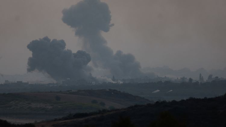 Blick auf Gaza von der israelischen Grenze aus. 