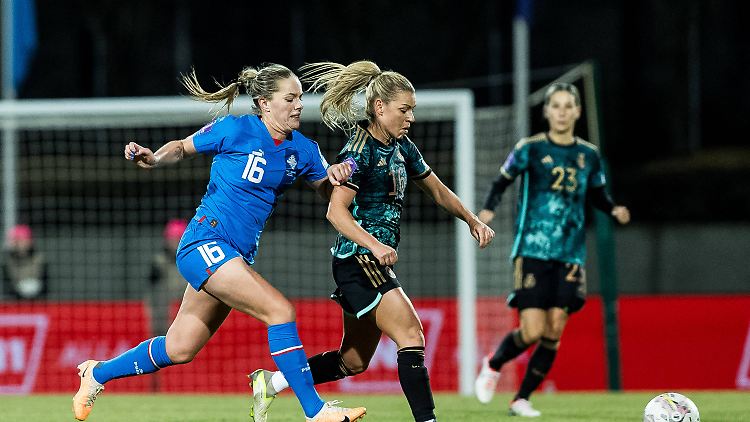 Linda Dallmann und die DFB-Frauen hatten reichlich Mühe mit den Isländerinnen.