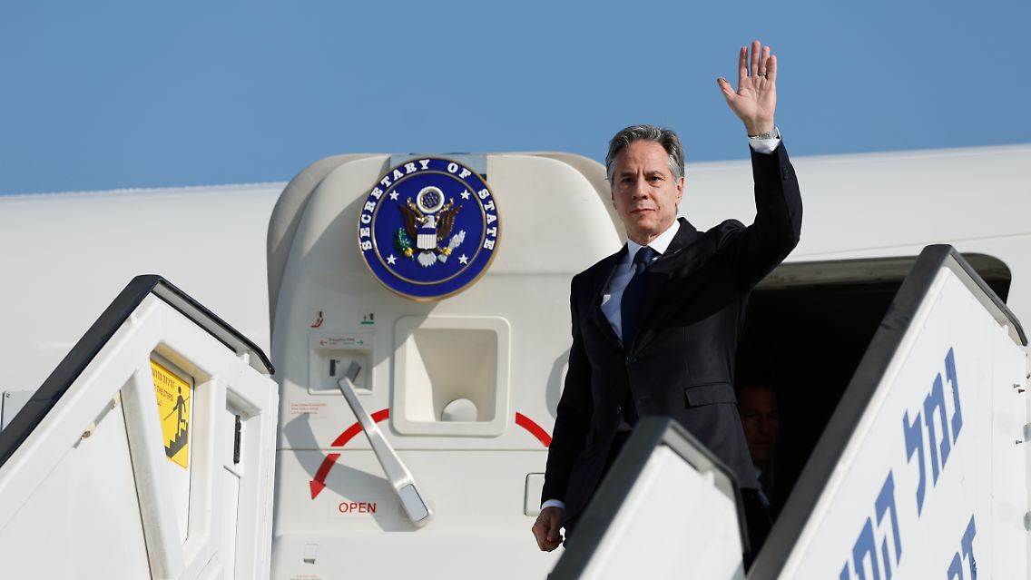Ist gelandet: US-Außenminister Antony Blinken.