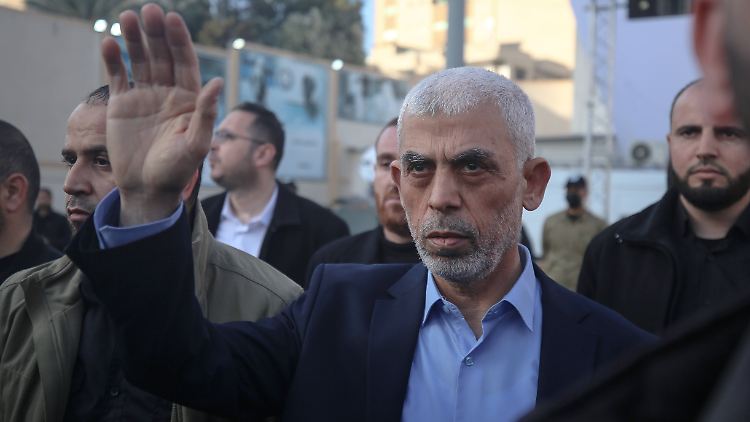 Jahja Sinwar bei einer Kundgebung im April in Gaza. 