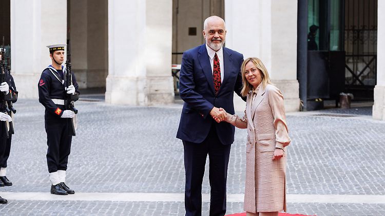 Edi Rama und Giorgia Meloni am Montag in Rom.