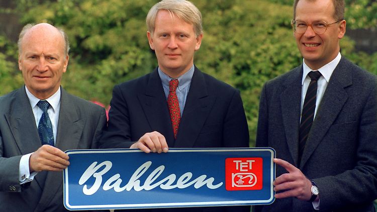 Vetter Hermann Bahlsen und die Brüder Werner Michael und Lorenz Bahlsen (von links nach rechts) im Jahr 1992