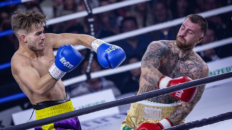 Gigi Birofio und Can Kaplan schenkten sich bei ihrem Boxkampf nichts.