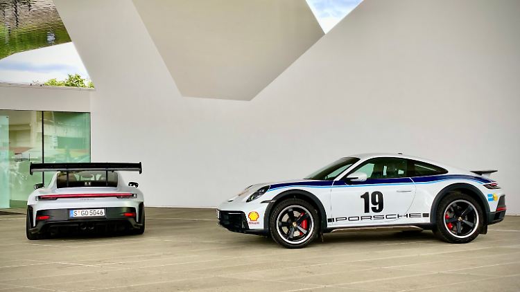Die Porsche-GT-Modelle erkennt man immer auch am spezifischen Auspuff-Endrohr, den Dakar nicht zuletzt am deutlich höheren Fahrzeugniveau.