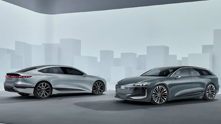 Audi im Anflug: Vom rein elektrischen A6 e-tron ist auch eine Kombiversion (r.) geplant.