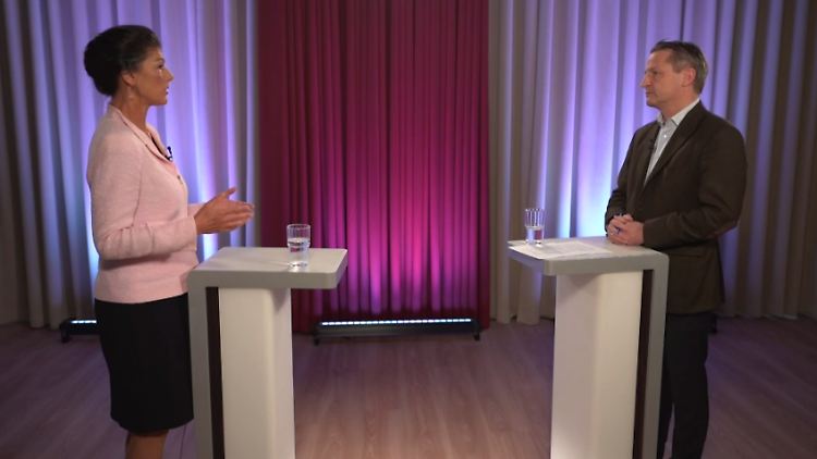 Sahra Wagenknecht im Gespräch mit Nikolaus Blome, Leiter des Ressorts Politik und Gesellschaft bei RTL Deutschland.