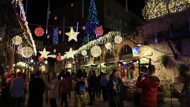 Ein Weihnachtsmarkt in der Jerusalemer Altstadt im vergangenen Jahr.