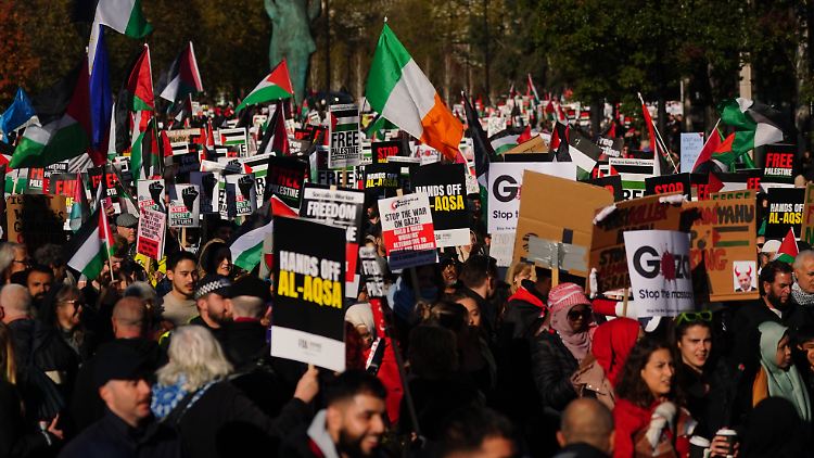 Die pro-palästinensische Demonstration richtete sich gegen das militärische Vorgehen Israels im Gazastreifen.