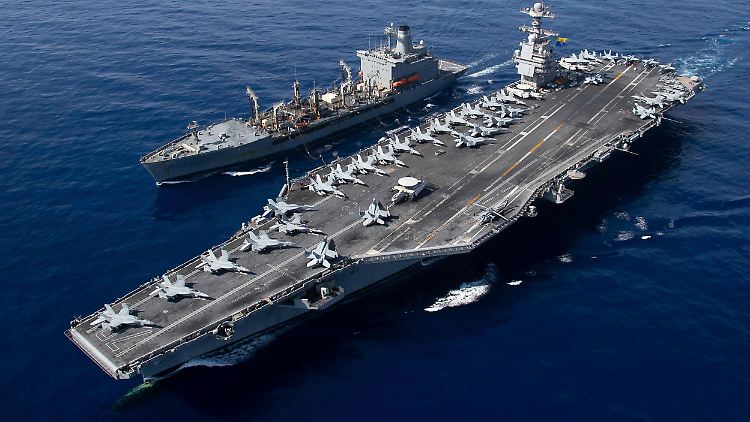Die USA hatten zuletzt Flugzeugträger ins östliche Mittelmeer verlegt. Darunter etwa die "USS Gerald R. Ford". 