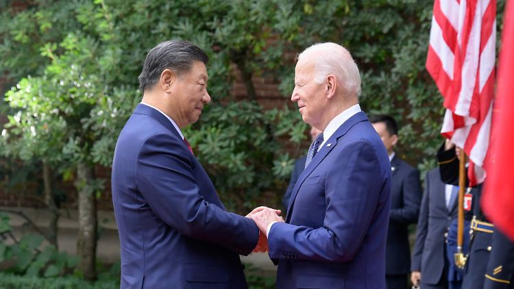 Xi Jinping und Joe Biden im Park der Villa Filoli in Woodside, Kalifornien.