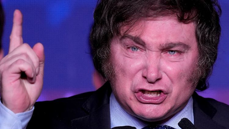 Erregt Aufmerksamkeit: Javier Milei. Einer seiner Spitznamen wegen seiner immer gleichen Frisur ist "die Perücke".