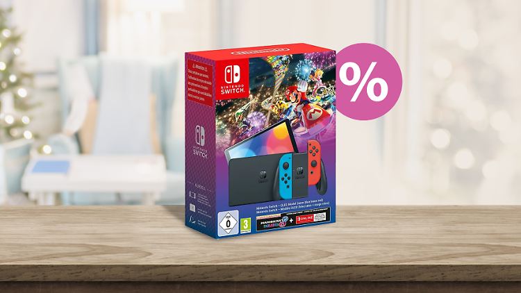 In der Adventszeit gibt's die Nintendo Switch OLED mit Mario Kart 8 Deluxe zum Top-Preis.