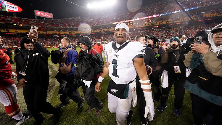 Eagles-Quarterback Jalen Hurts besiegte endlich die Kansas City Chiefs.