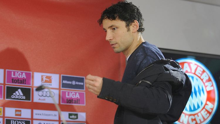 Mark van Bommel bei seinem letzten offiziellen Termin für die Bayern.