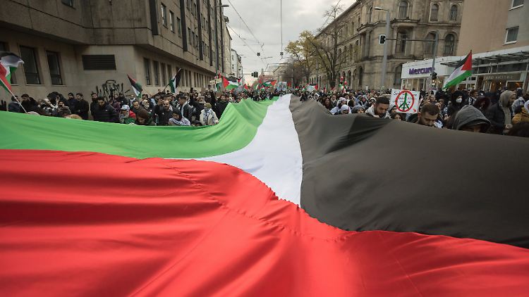 Nach Angaben des Verfassungsschutzes halten sich Anhänger von Hamas und Hisbollah auf propalästinensischen Demos eher im Hintergrund. 