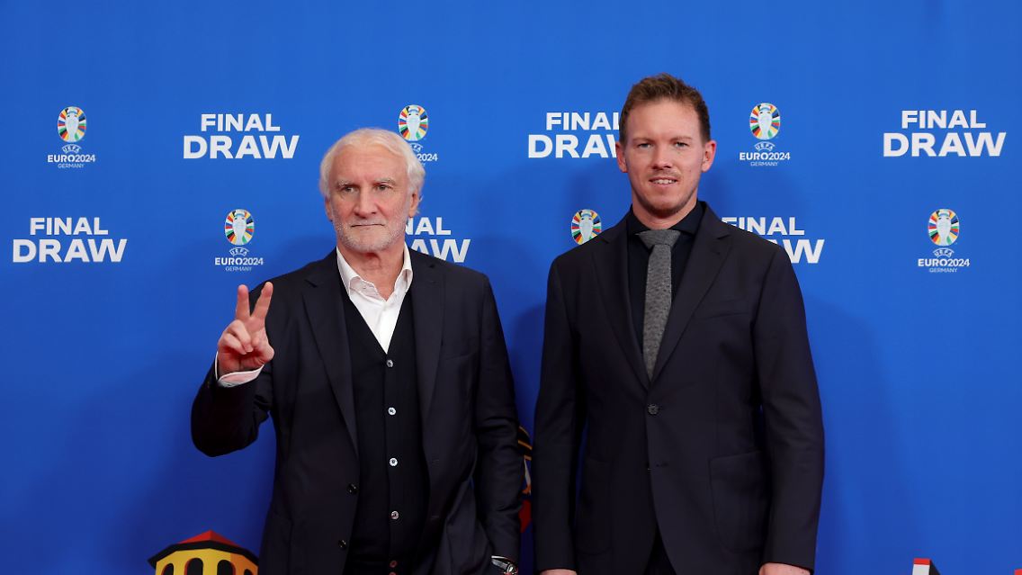 Sind vor Ort: Völler und Nagelsmann.