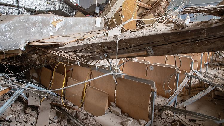 Glück im Unglück: Der Zeitpunkt des Einsturzes der Hörsaal-Decke verhinderte offenbar Schlimmeres. 