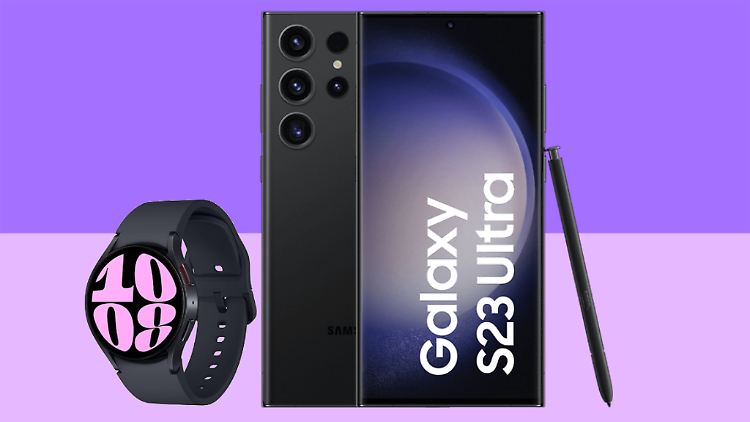 Starkes Duo: Das Galaxy S23 Ultra und die Galaxy Watch 6 gibt es bei o2 für einen Euro.